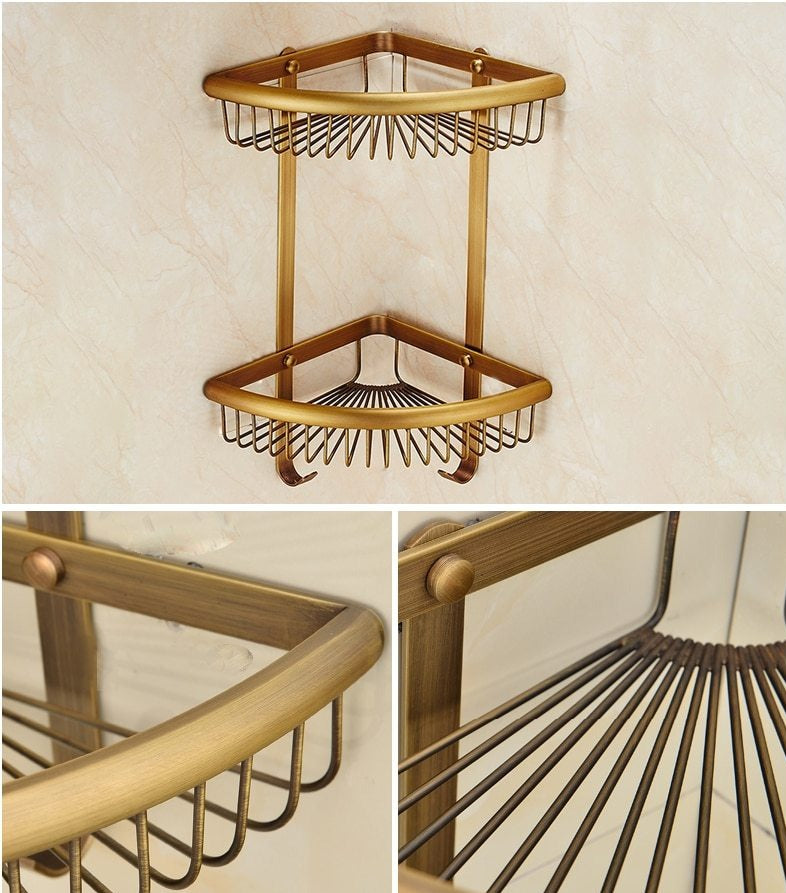Antike Messing-Badezimmer-Set