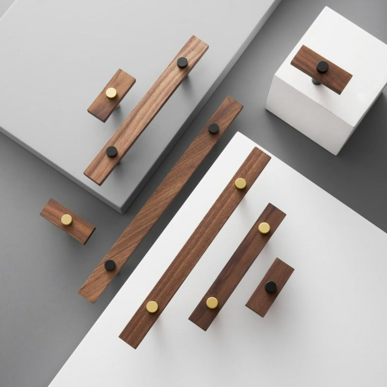 Walnuss-Schrank- und Schubladengriffe