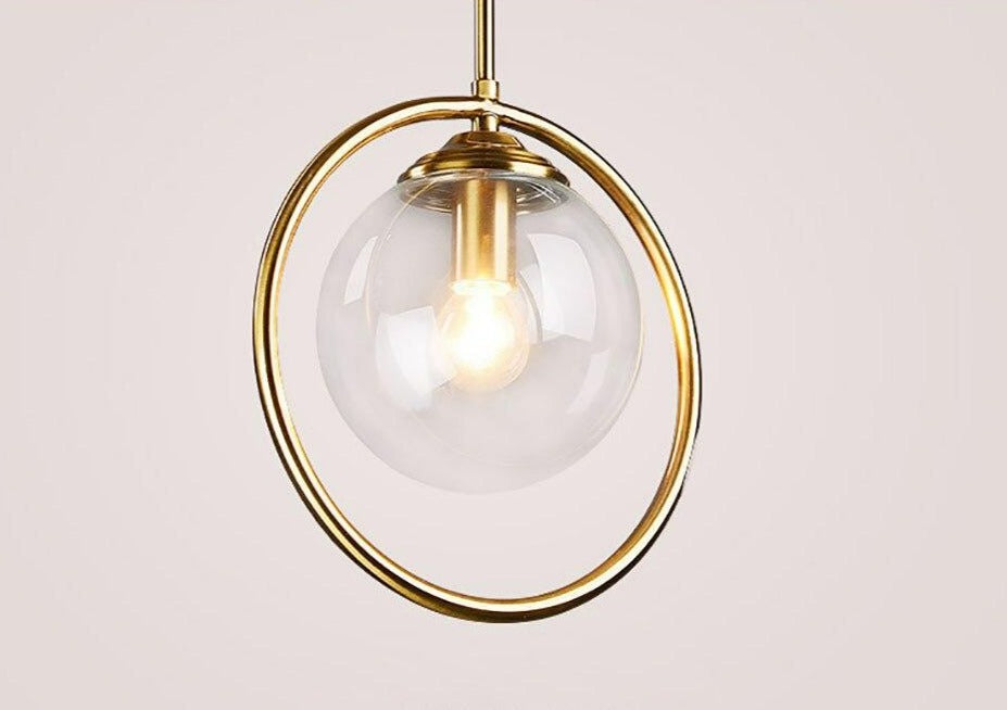 Vintage Glas-Globus Pendelleuchten