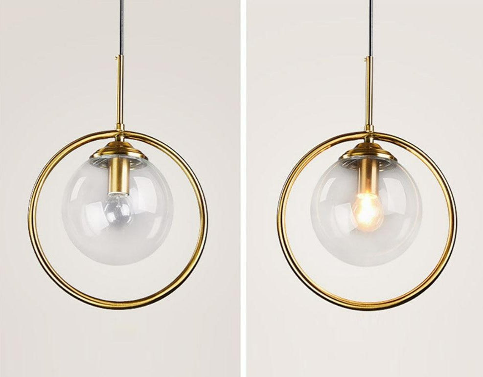 Vintage Glas-Globus Pendelleuchten