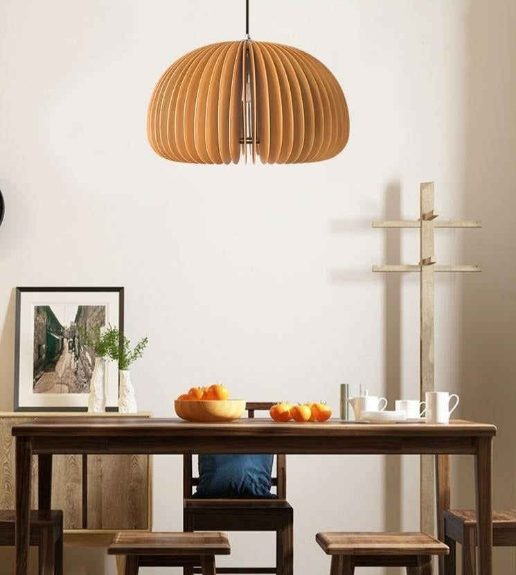 Handgefertigte Japanische Holz Pendelleuchte