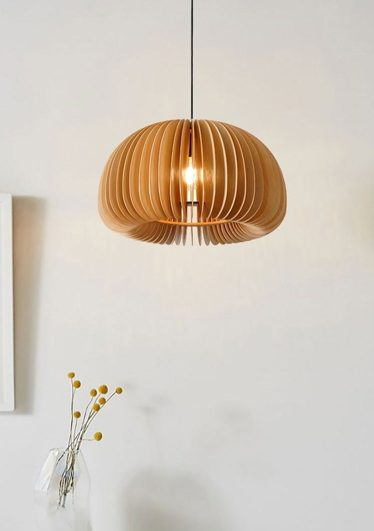 Handgefertigte Japanische Holz Pendelleuchte