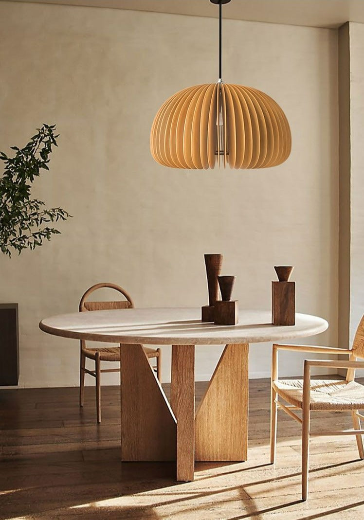 Handgefertigte Japanische Holz Pendelleuchte
