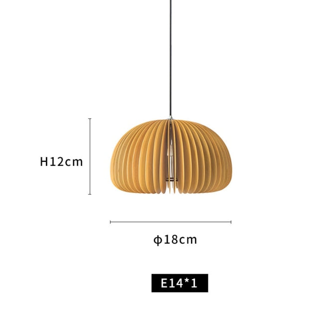 Handgefertigte Japanische Holz Pendelleuchte