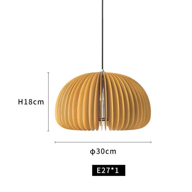 Handgefertigte Japanische Holz Pendelleuchte