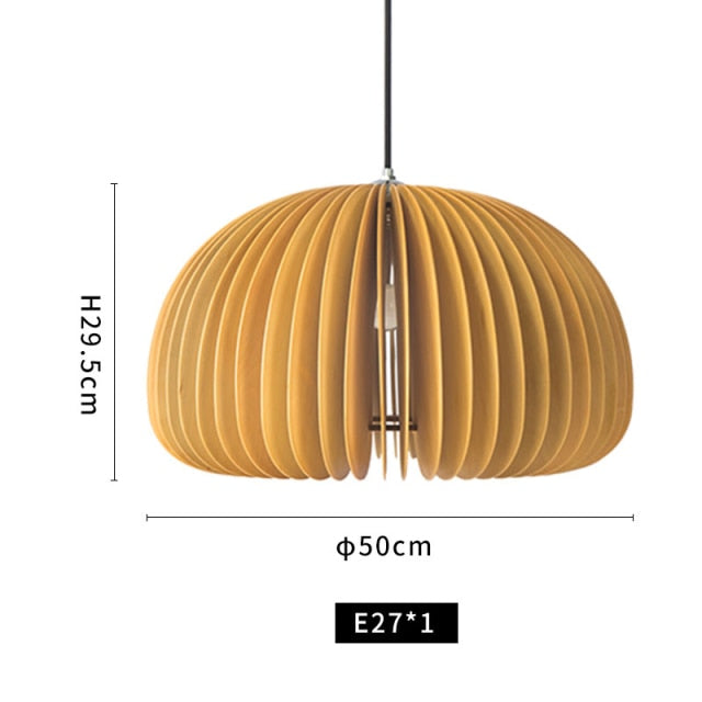 Handgefertigte Japanische Holz Pendelleuchte