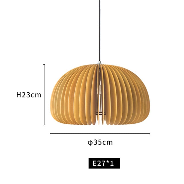 Handgefertigte Japanische Holz Pendelleuchte