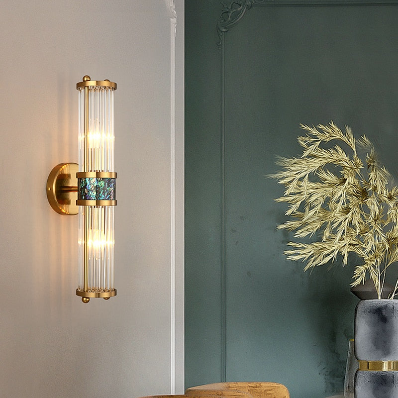 Glas-Kristall-Wandlampe