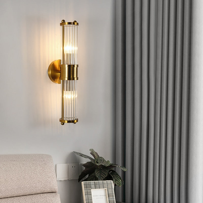 Glas-Kristall-Wandlampe
