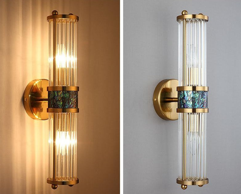 Glas-Kristall-Wandlampe