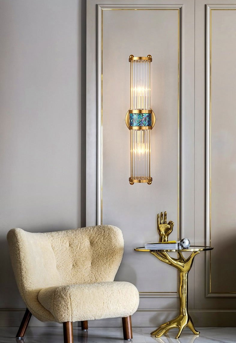 Glas-Kristall-Wandlampe