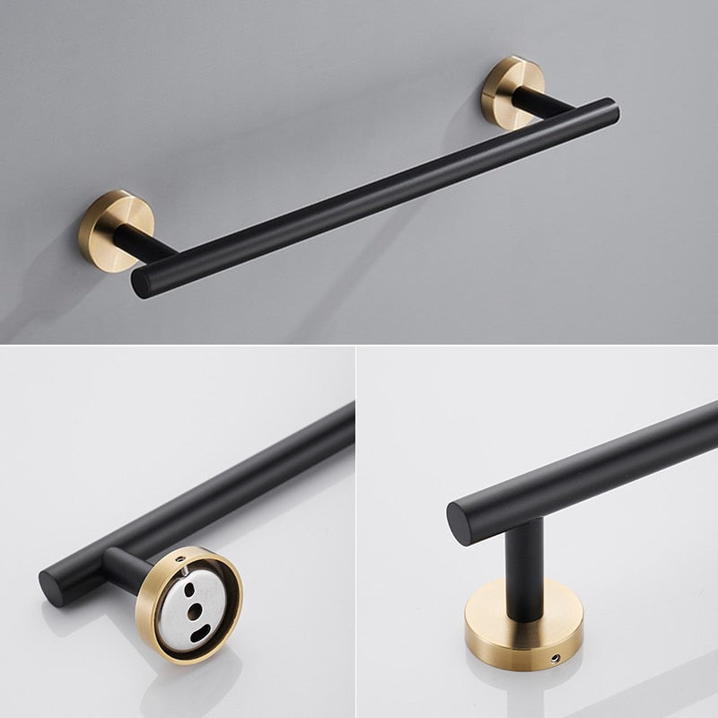 Schwarz & Gold Badezimmerzubehör Set