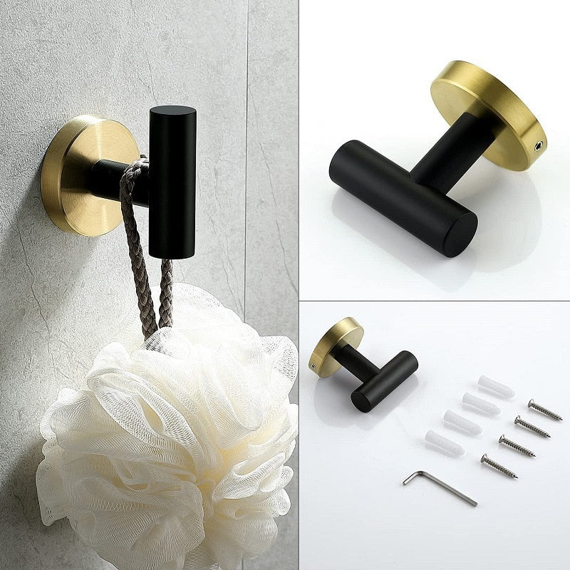 Schwarz & Gold Badezimmerzubehör Set