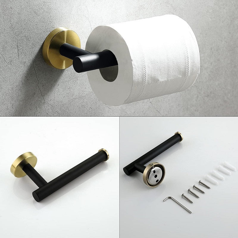 Schwarz & Gold Badezimmerzubehör Set
