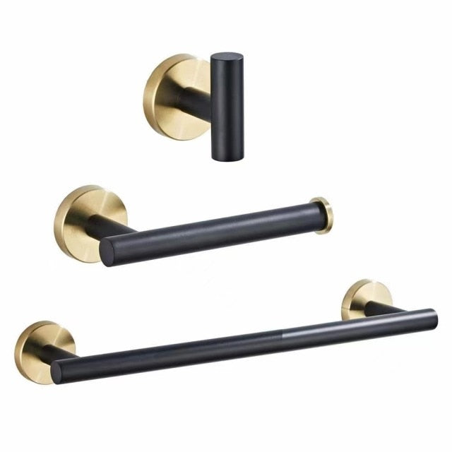 Schwarz & Gold Badezimmerzubehör Set