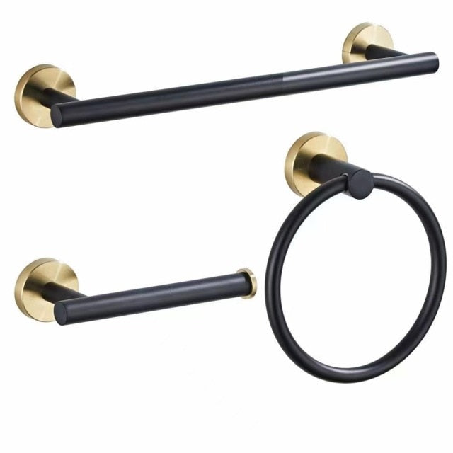 Schwarz & Gold Badezimmerzubehör Set