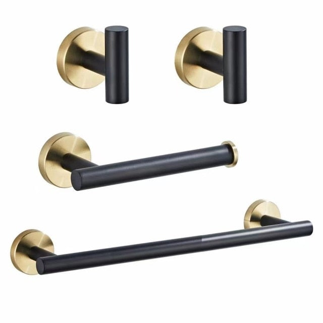 Schwarz & Gold Badezimmerzubehör Set