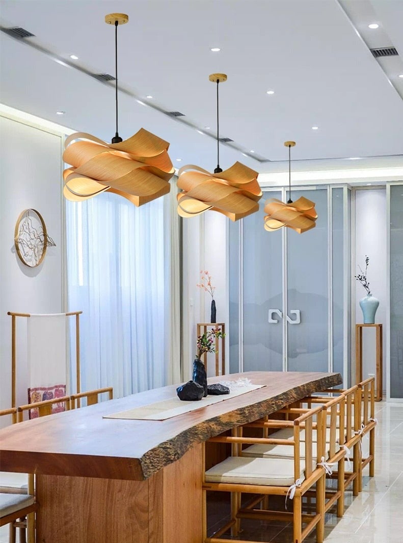 Moderne Schalenholz Pendelleuchten