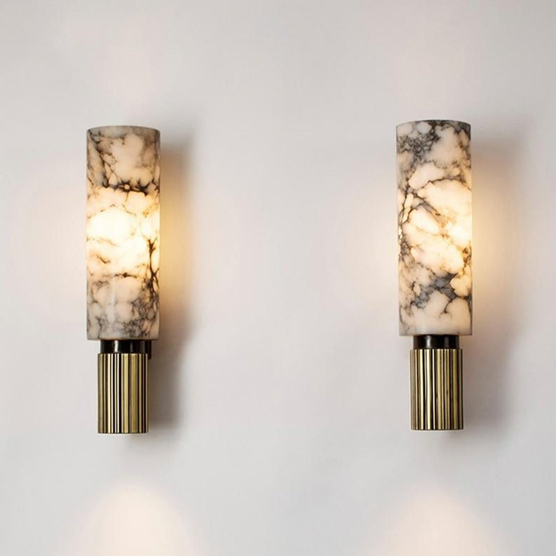 Weiße Marmor-Wandlampe