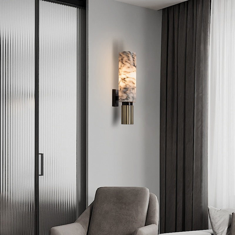Weiße Marmor-Wandlampe