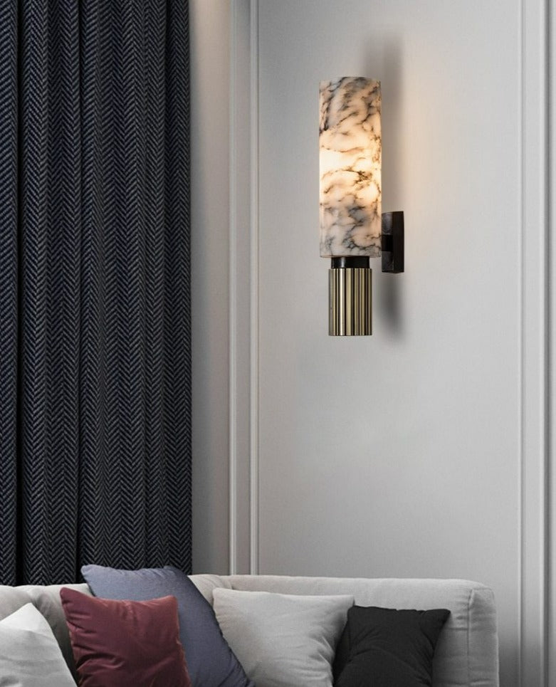 Weiße Marmor-Wandlampe