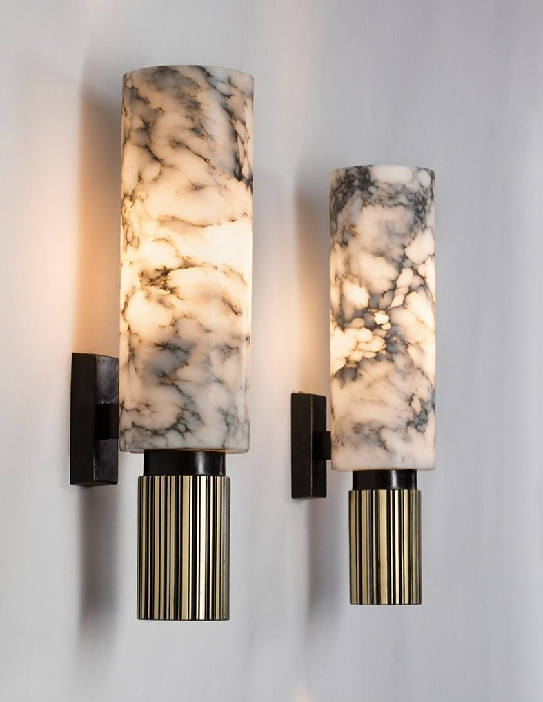 Weiße Marmor-Wandlampe