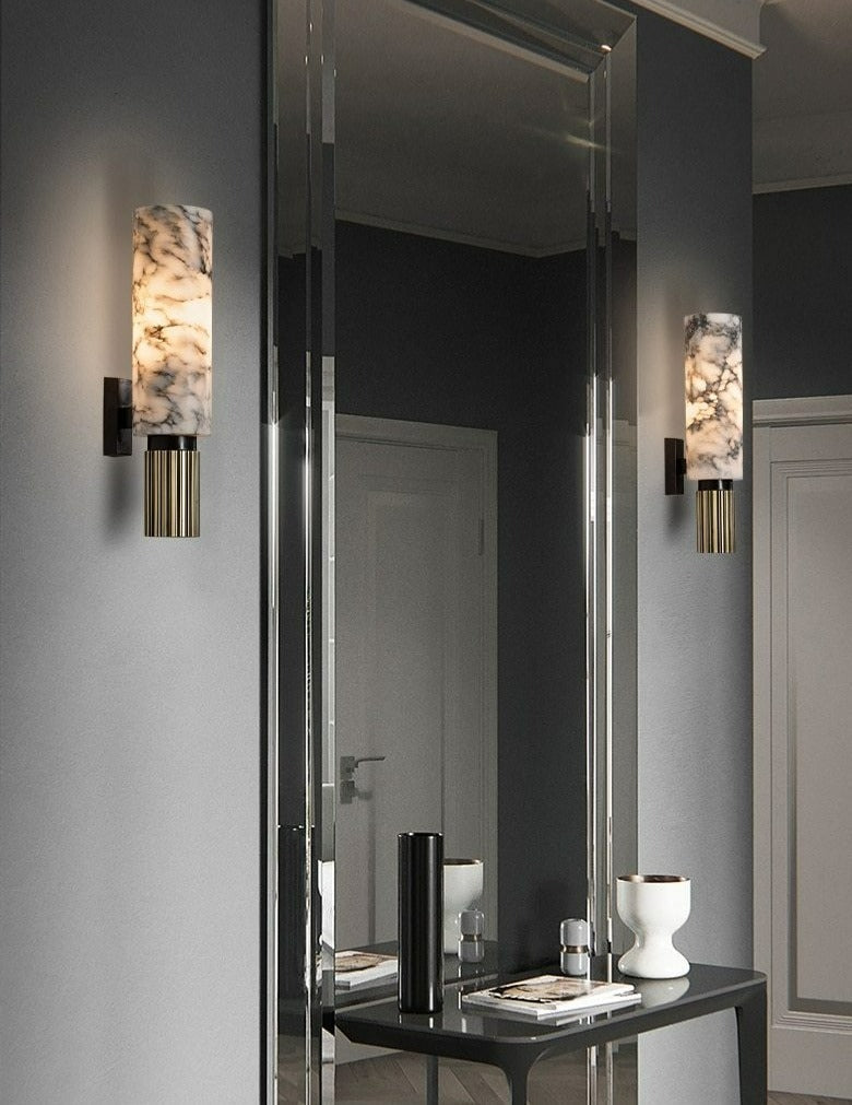 Weiße Marmor-Wandlampe