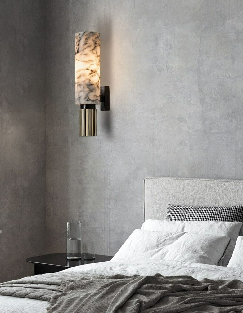 Weiße Marmor-Wandlampe