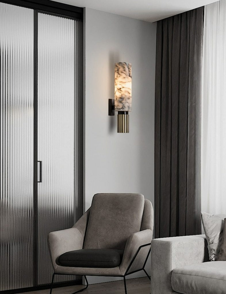 Weiße Marmor-Wandlampe