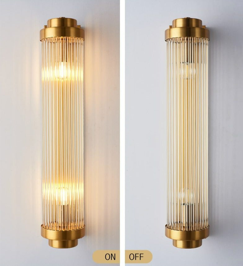 Moderne Glas-Säulen-Wandleuchte