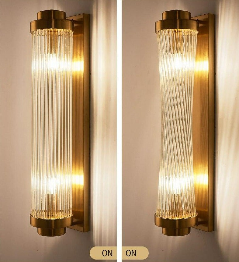 Moderne Glas-Säulen-Wandleuchte