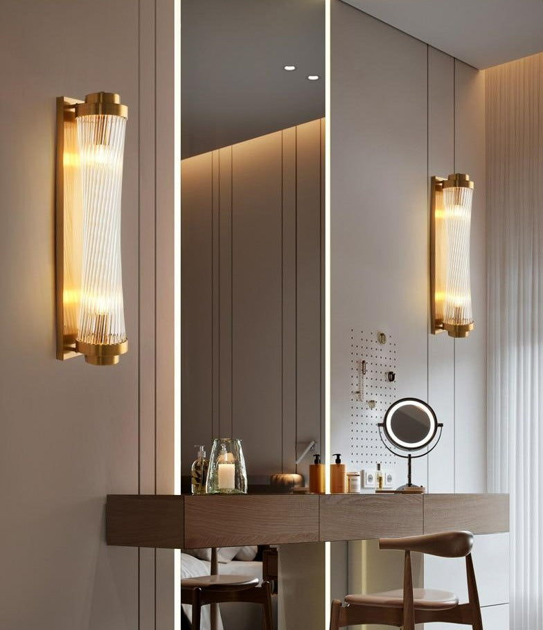 Moderne Glas-Säulen-Wandleuchte