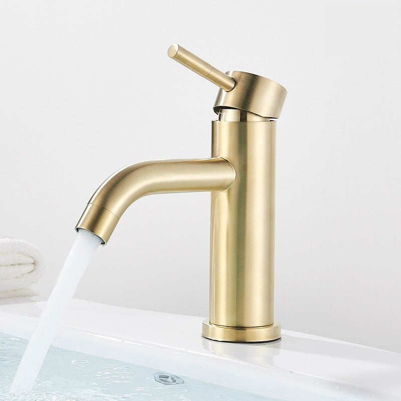Klassische Gebürstete Gold Badezimmerarmatur