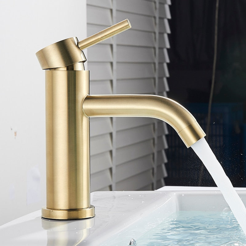 Klassische Gebürstete Gold Badezimmerarmatur