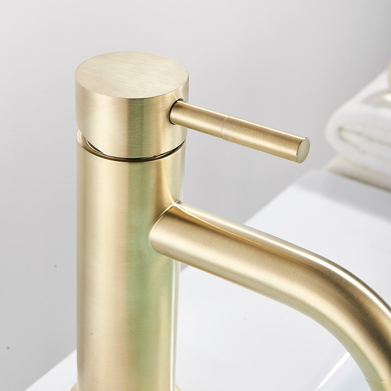 Klassische Gebürstete Gold Badezimmerarmatur