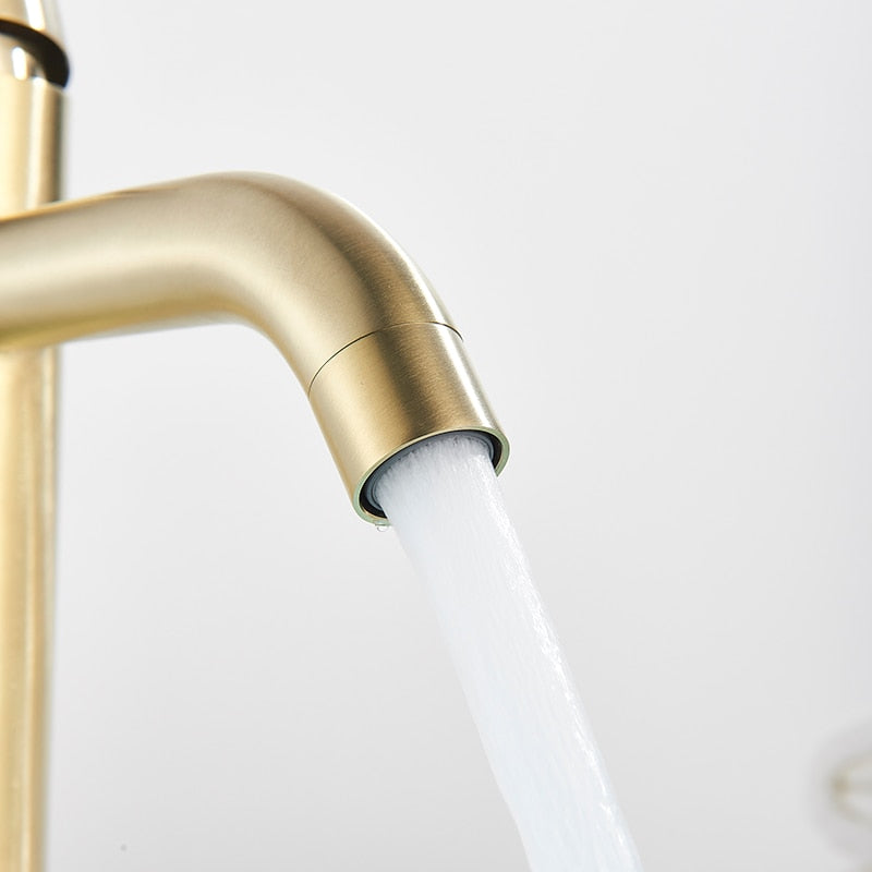 Klassische Gebürstete Gold Badezimmerarmatur
