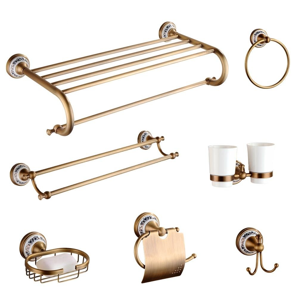 Antike Messing-Badezimmer-Set